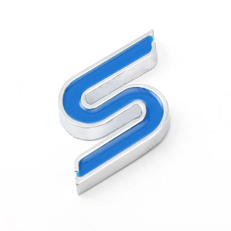 3D Metal S Logo Front Grille Emblem Badge Car Rear Trunk Stickers For Ford Focus Fiesta Escape Ecosport Kuga Mondeo Accessories