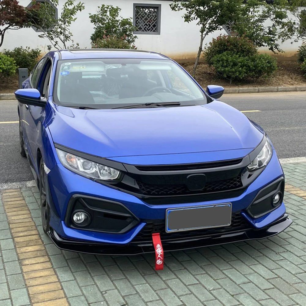 For Honda Civic 10th FK7 Hatchback SI 2&4 Door 2016-2021 3Pcs GR STYLE Car Front Bumper Lip Spoiler Diffuser Body Kits