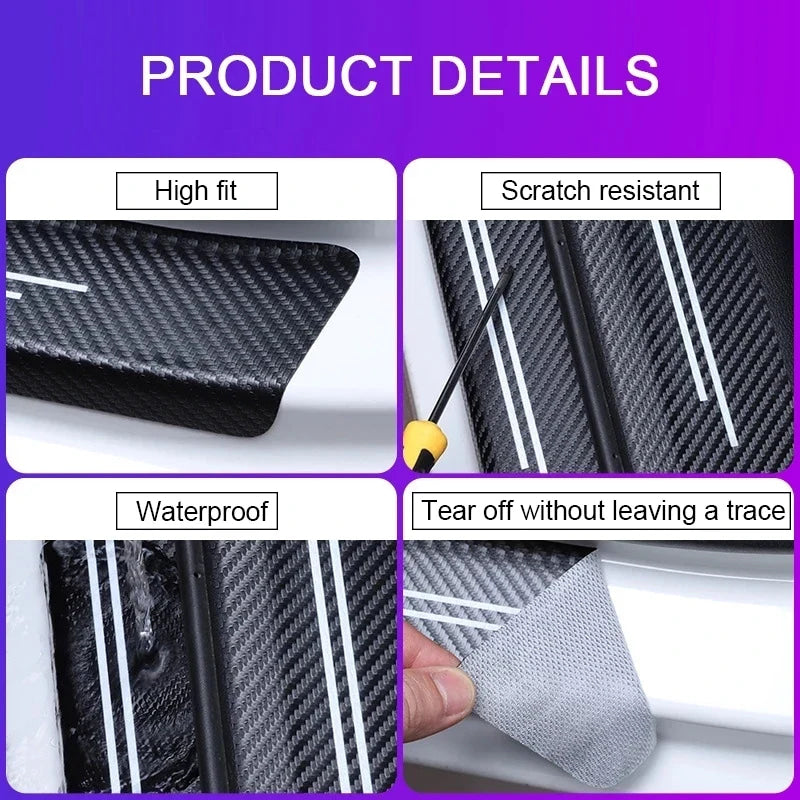 Carbon Fiber Car Stickers Door Sill Protector Bumper Protection Tape for Chevrolet SS Sport Cruze Camaro Captiva Aveo Lacetti