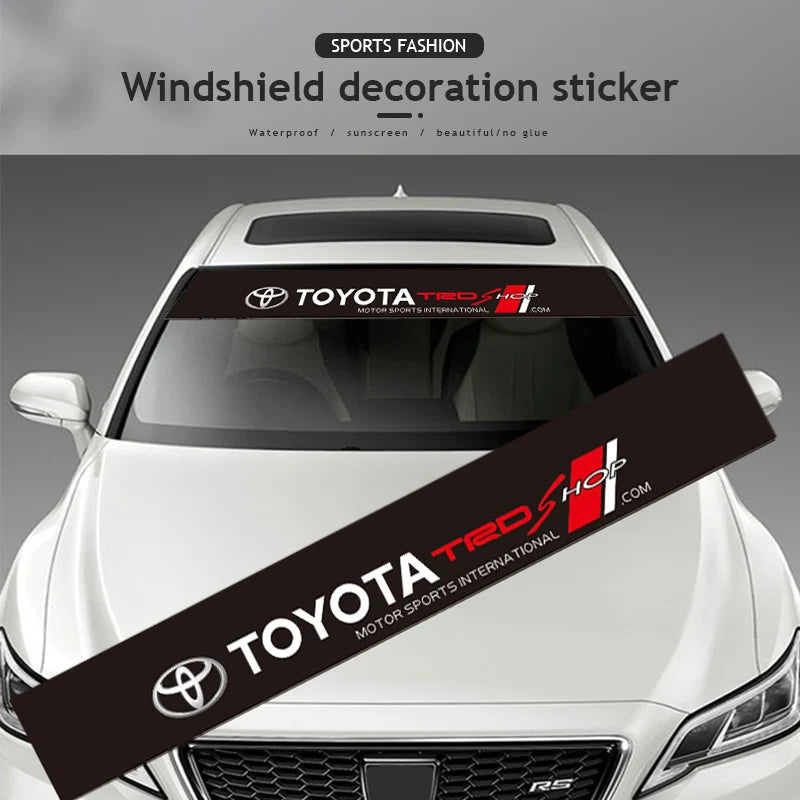 Car Front and Rear Windshield Reflective Stickers Car Styling For Toyota Hilux Aygo Yaris Ractis Corolla Camry CHR Auris Tacoma
