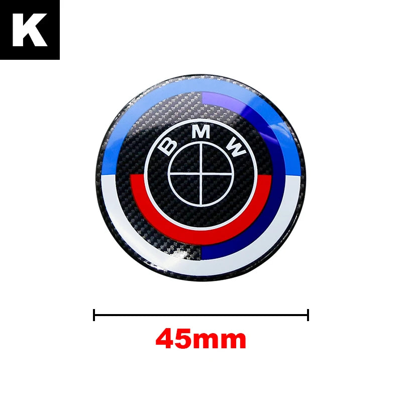 45mm 47mm Steering Wheel Center Emblem Badge Sticker For BMW E39 E46 E60 E87 E90 E92 F10 F20 F30 G20 Interior Decoration