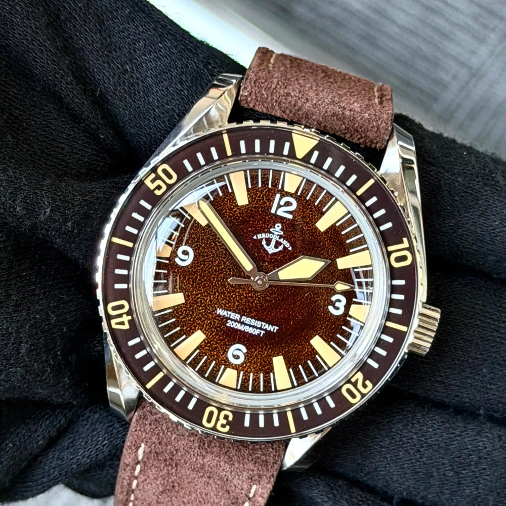 Hruodland F025 Retro Sport Men Watch HZ2565 Automatic Mechanical Stainless Steel Leather Strap Diving  reloj hombre watch for me