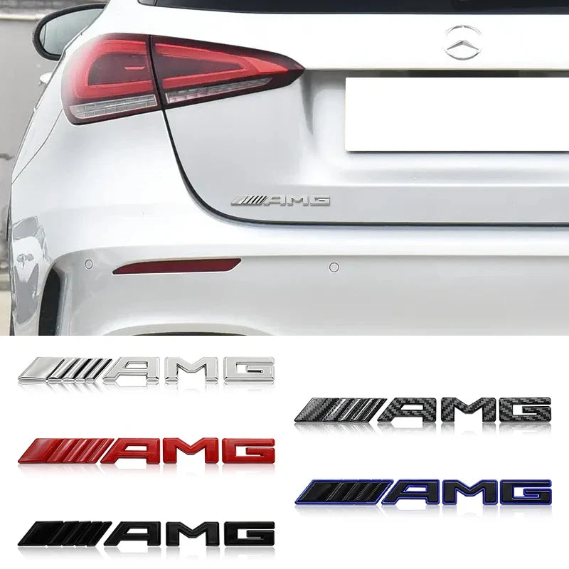 3D ABS Car AMG Logo Badge Rear Trunk Emblem Stickers Decal For Mercedes Benz AMG A B C E G W211 W203 W204 W210 W124 Accessories