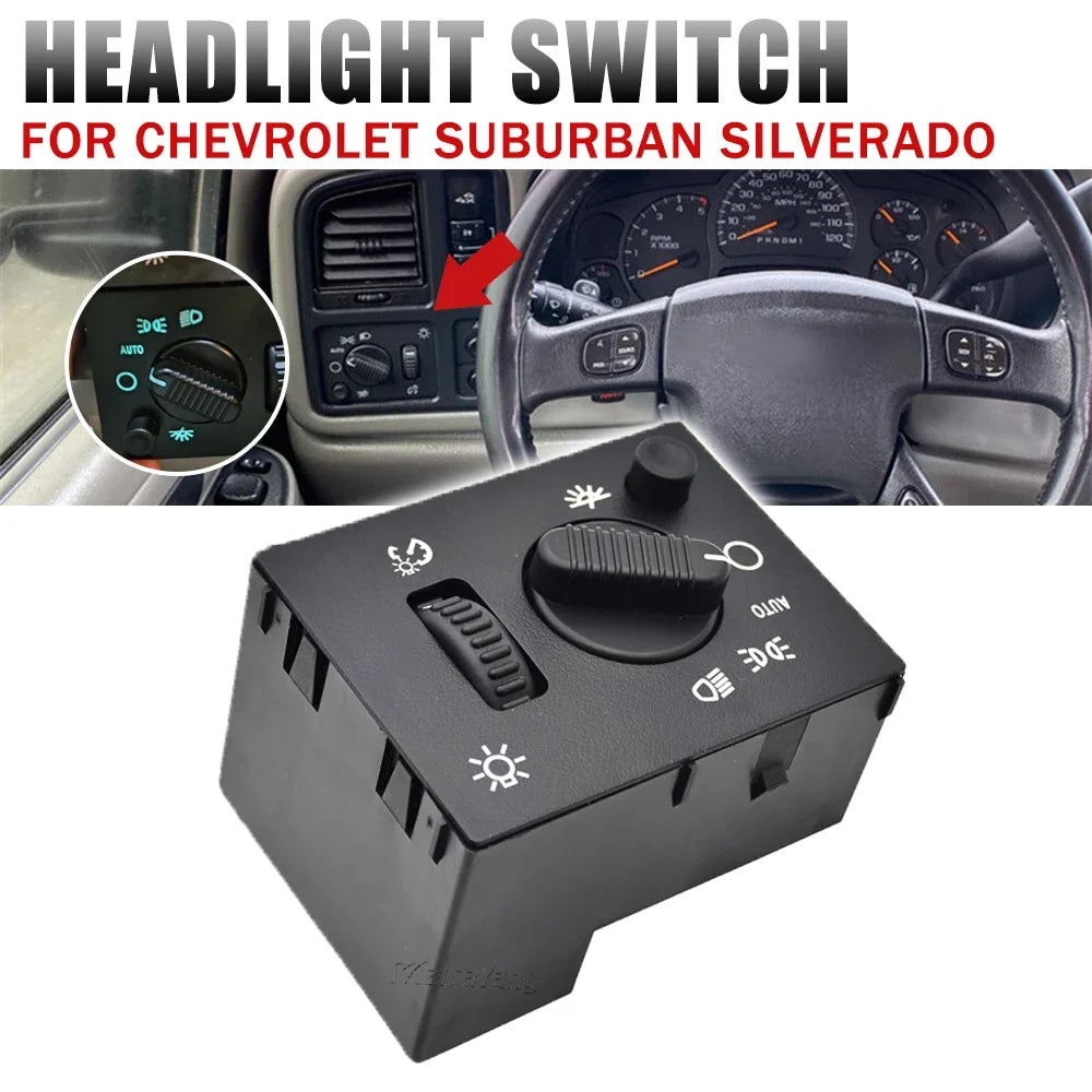 New Headlight Fog Lamp Control Light Button Switch For Cadillac Escalade EXT ESV Chevy Avalanche Silverado GMC Sierra 15143597