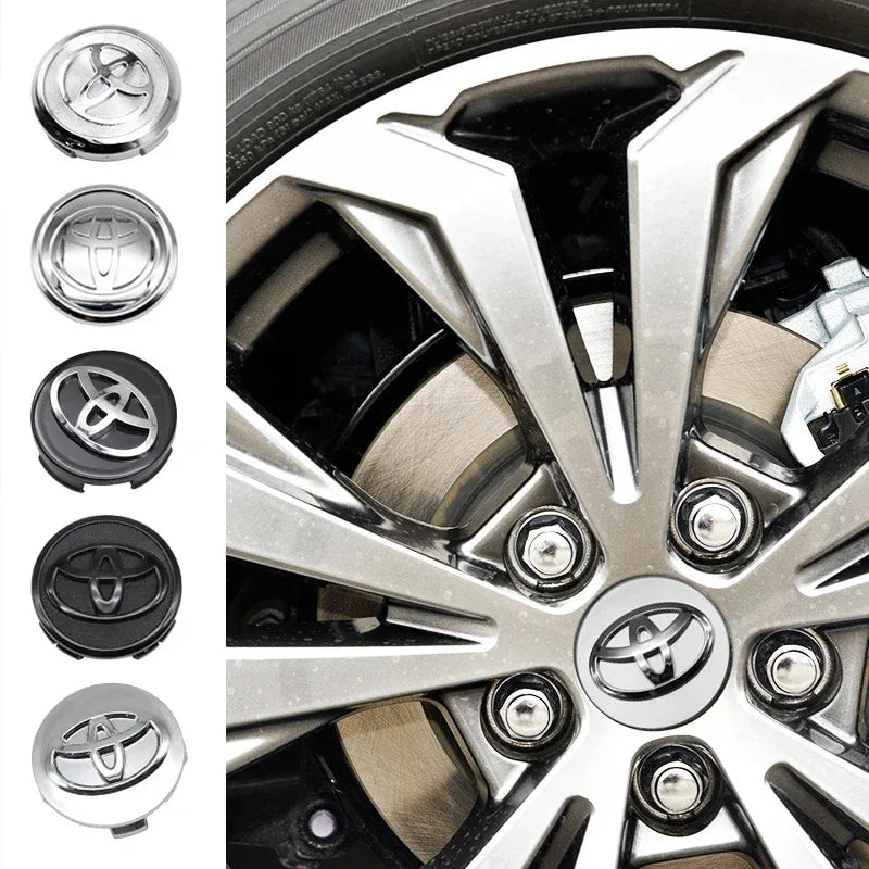 4Pcs 57/62mm Car Wheel Center Hub Cap Rim Cover For Toyota Corolla RAV4 LEVIN Yaris C-HR Camry Prius Prado  Car Auto Accessories