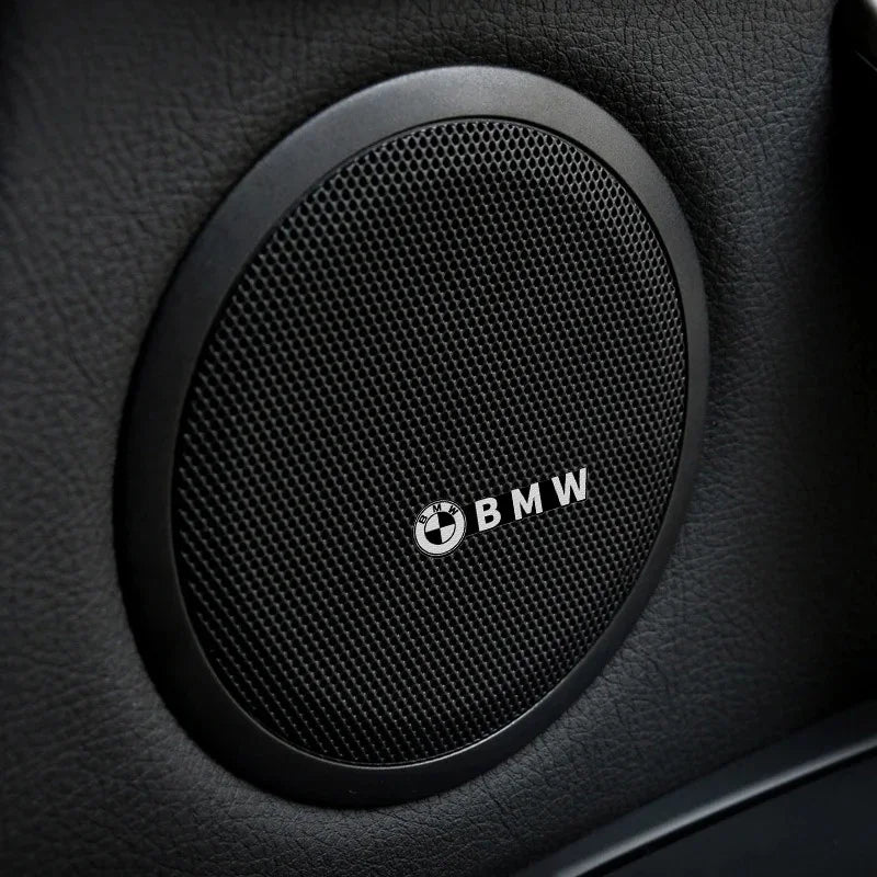 4Pcs Aluminum 3D Speaker Audio Emblem Sticker Decals For BMW M 3 4 5 7‑Series F10 F30 G20 G22 G23 G26 G30 G32 X1