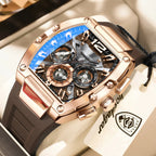 POEDAGAR Fashion Military Men's Watches Luminous Waterproof Date Sports Male Clock Chronograph Silicone Quartz Luxury Wristwatch