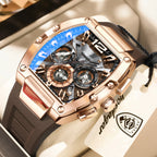 POEDAGAR Fashion Military Men's Watches Luminous Waterproof Date Sports Male Clock Chronograph Silicone Quartz Luxury Wristwatch