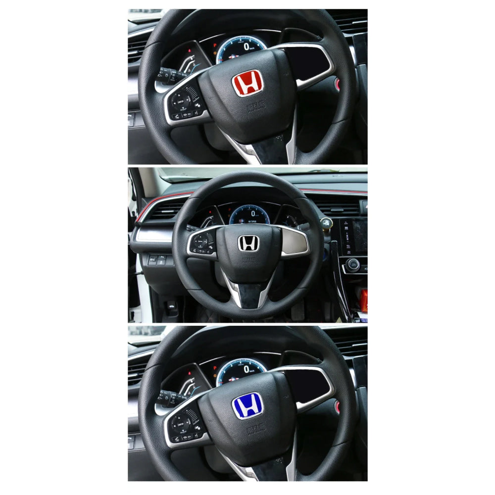 Car Logo Badge Front Grille Trunk Steering Wheel Decoration Accessories For Honda Fit GK5 HRV Vezel Accord Civic Cars Emblem