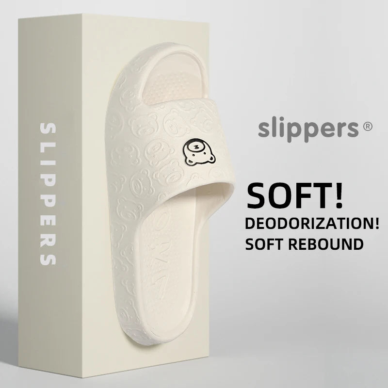 Zapatillas de EVA para uso doméstico de verano para mujer, bonitos zapatos sin cordones cómodos para interiores con diseño de dibujos animados