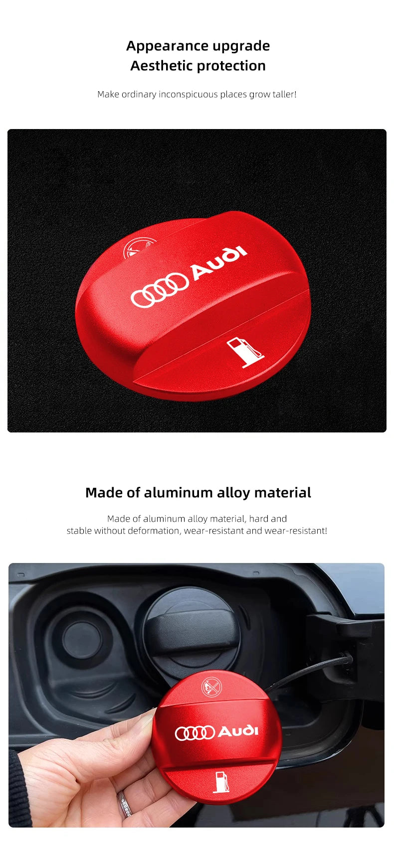 Car Sticker For Audi SLINE S3 TT Series Special Aluminum Alloy Fuel Tank Cap Refuel Box Trim Cover Auto Exterior Modification