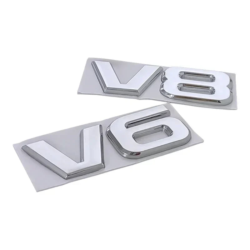 3d Metal V6 V8 Logo Rear Trunk Tailgate Fender Emblem Badge Sticker for Toyota Highlander
