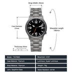 BERNY Full Titanium Watches for Men Super Luminous Sapphire Sports Field Quartz Men's Watch VH31 Wristwatch 5ATM Easy Read
