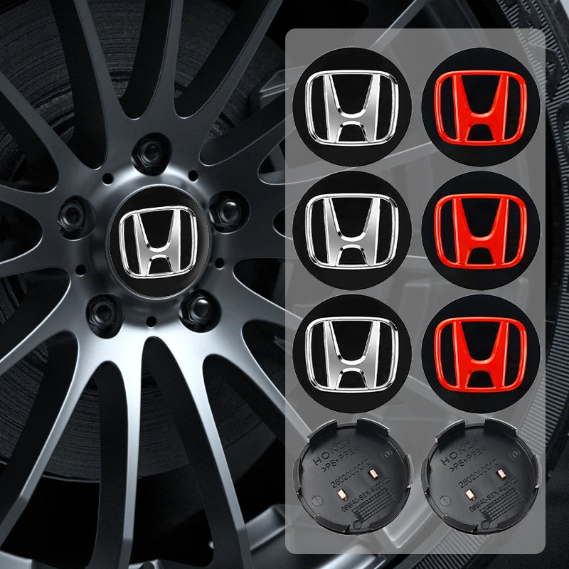 ABS Wheel Center Cap Wheels Tyre Car Wheel Center Cap Set Vehicles Cover For Honda Civic Fit Jazz Accord Pilot CRV Odyssey