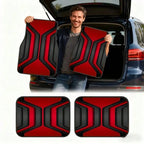 2pcs/4pcs Cool Red and Black Printed Car Floor Mats | Durable Polyester,  Universally Applicable for Trucks, Sedans, SUVs