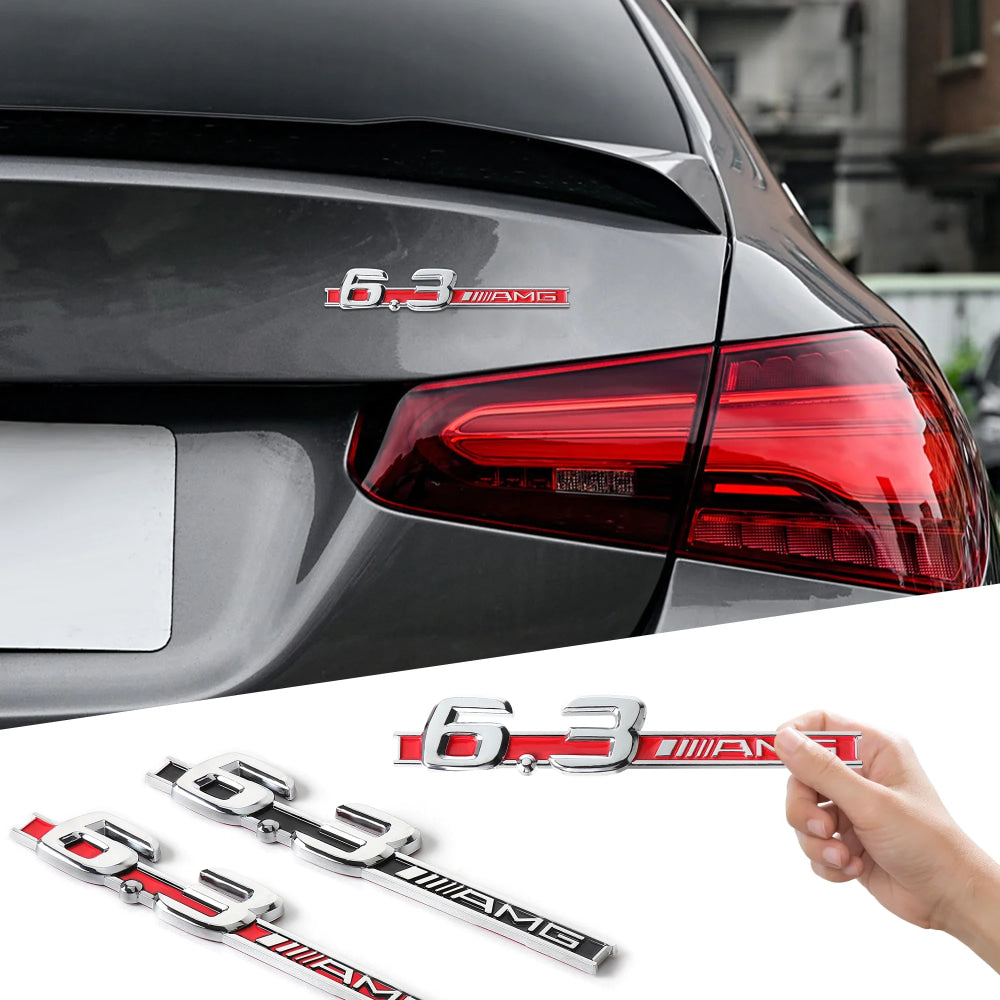 3D ABS Car Styling Logo 3.2 5.5 6.3 6.5 AMG Badge Fender Side Rear Trunk Sticker for Mercedes Benz A CLA GLC W108 W222 C180 W190