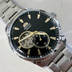 ORIENT Automatic Mechanical Watch Men's Stainless Steel Strap Skeleton Dial White Gold Needle Luminous 50M Waterproof Sapphire