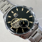 ORIENT Automatic Mechanical Watch Men's Stainless Steel Strap Skeleton Dial White Gold Needle Luminous 50M Waterproof Sapphire