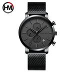 Reloj Hannah Martin Top para hombre, marca de estilo empresarial, acero inoxidable, moda, resistente al agua, deportivo, reloj de cuarzo multifuncional para hombre