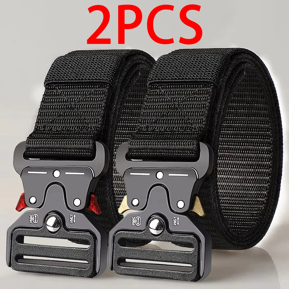 Cinturones tácticos versátiles para hombres: diseño duradero y ajustable, para entusiastas de los deportes al aire libre, par con pantalones vaqueros, para hombres y mujeres ﻿