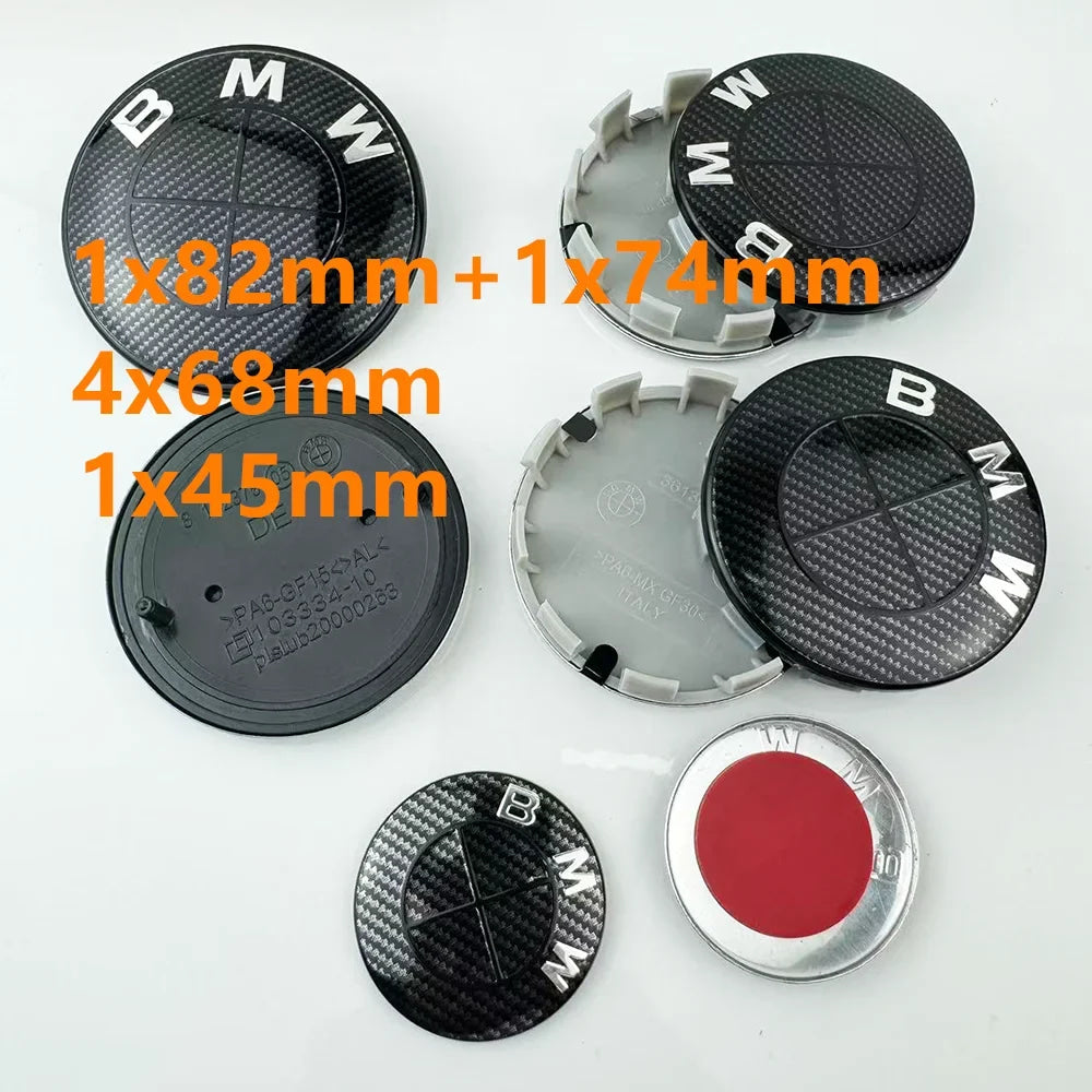 45/56/68/74/82MM Car Front Hood Emblem Wheel Center Caps For BMW G11 G12 G30 G31 G32 G08 G05 F46 F49 F39 F90 G20 X3 X5 M4 Auto
