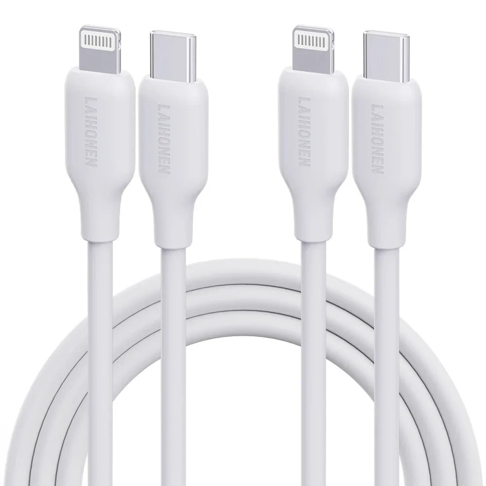 Macaron Pink 27W PD Fast Charging Cable USB C to Lightning Silicone Data Cable Soft Flexible for iPhone 14 13 12 11