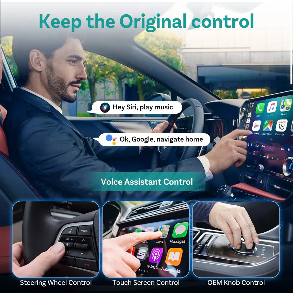 OTTOCAST Play2Video Express Wireless CarPlay Android Auto Adapter for Youtube Netflix for Volvo Chevrolet VW CarAccessorie