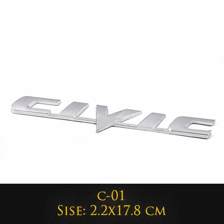 3D Metal Ivtec Letter Emblem Badge Decal Car Styling For Honda Civic Logo Car Rear Tail Trunk Stickers Decals Auto Accessories