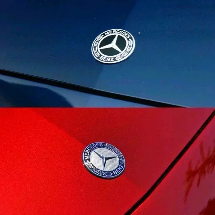 57mm ABS Car Flat Hood Emblem Sticker Front Badge Logo For Mercedes Benz AMG C180 E300 S200 W206 W205 A0008171801 Accessories