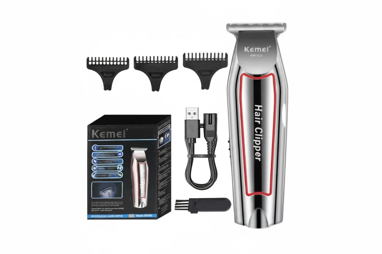 Cortadora de Pelo Profesional Kemei, Recortadora de Barba Eléctrica para Hombre, Máquina Cortadora de Pelo, Kit de Aseo KM-032