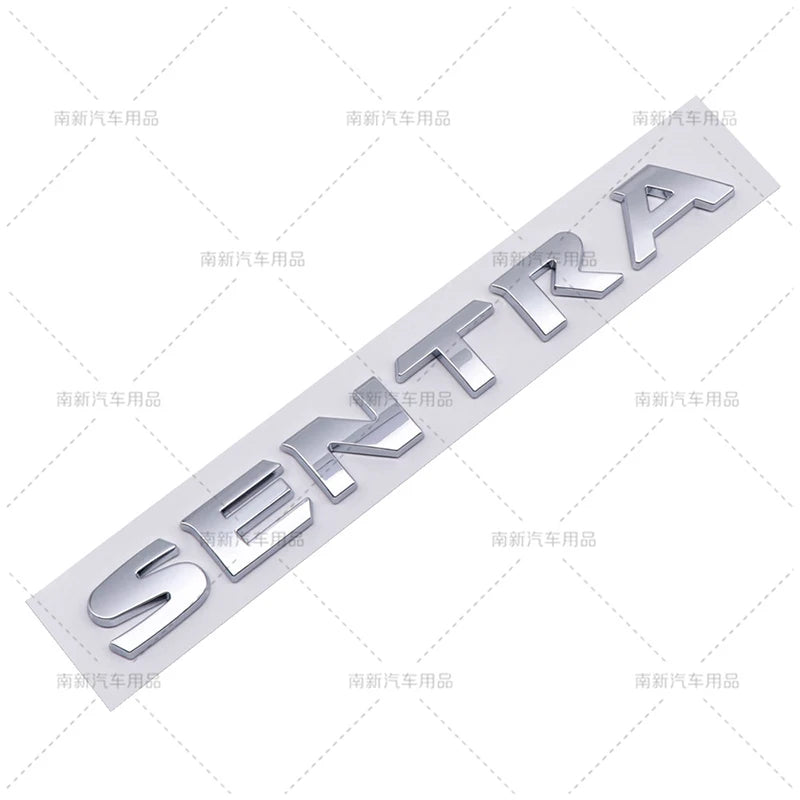 ABS Silver Black SENTRA Logo 3D Car Emblem Tailgate Badge Side Door Decal Body Sticker Accessories
