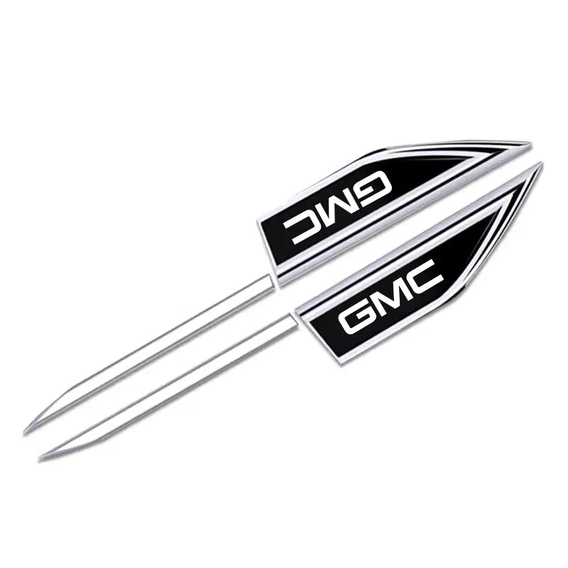 2pcs Car Blade Shape Side Fender Logo Badge Emblem Sticker For GMC Terrain Sierra ornament 1500 Yukon Acadia Savana