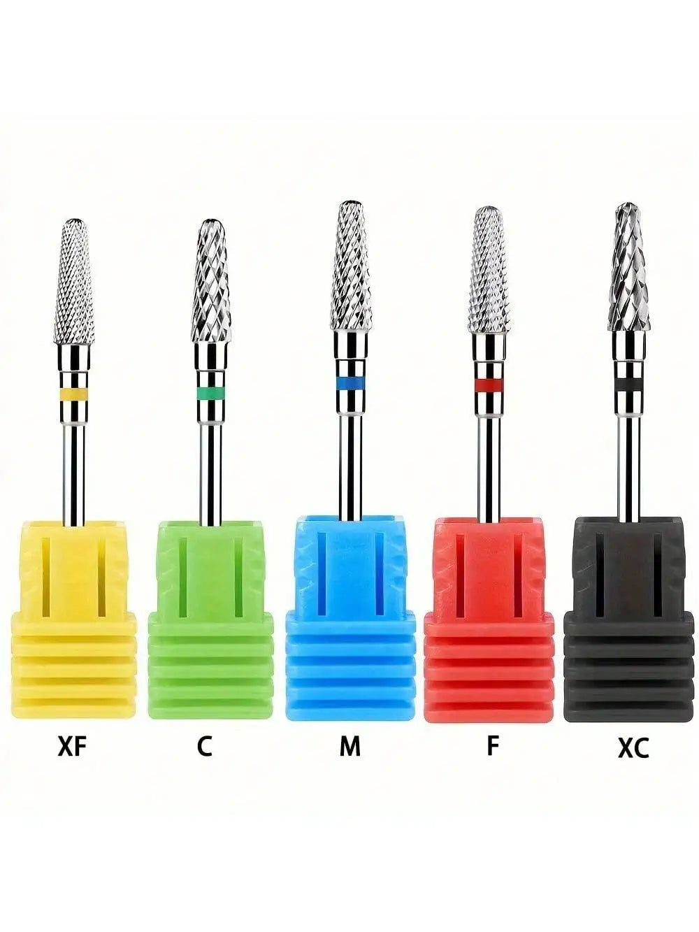 Broca para uñas en forma de cono de carburo de tungsteno, removedor de cutículas de alta precisión para lima de uñas eléctrica y limpieza de cutículas, 1/5 Uds.