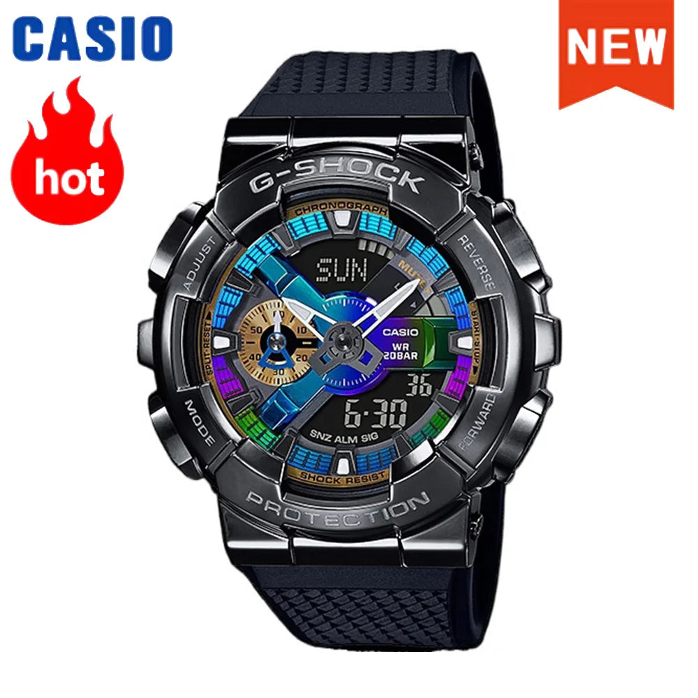 2026 vip Casio GA-2100 men's watch series G-SHOCK small steel cannon series genuine black gold waterproof sports couple watch