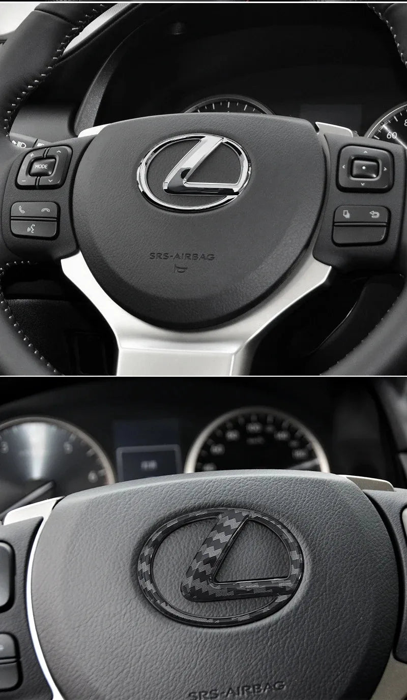 ABS Steering Wheel Center Emblem Sticker for Lexus RX NX ES IS GX LX UX CT GS F Sport RX300 RX350 GX460 etc Logo Badge Decal