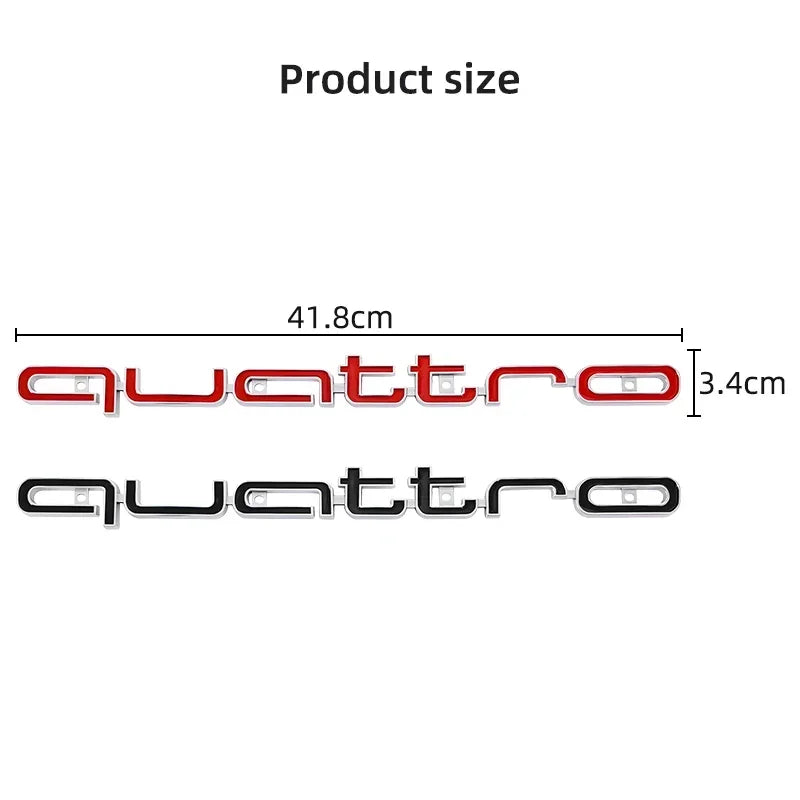 3D ABS Quattro Badge Car Front Grille Emblem Auto Head Hood Decoration Accessories for Audi S A3 A4 B8 8P 8V B6 A5 A6 C7 Q5 B9 R