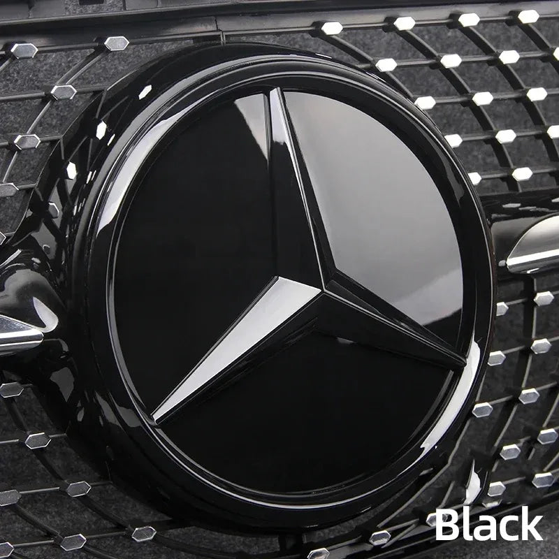 Car Front Grille Emblem Star Badge  Logo Chrome black Silver 3D Mirror Mercedes Benz W205 W204 W253 W213 W206 W166 gle VVVglc