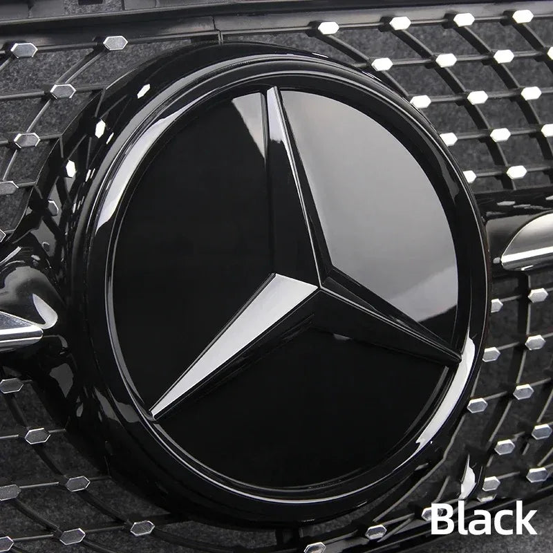 Car Front Grille Emblem Star Badge  Logo Chrome black Silver 3D Mirror Mercedes Benz W205 W204 W253 W213 W206 W166 gle VVVglc