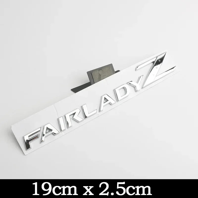 3D Letters Fairlady Z Logo Rear Boot Trunk Emblem Badge for Nissan Nismo 350Z 370Z Z33 GTR Side Fender Car Sticker Decals