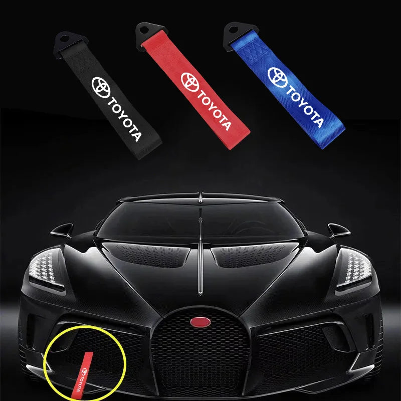Car Tow Rope Trailer Racing Strap Auto Accessories For Toyota Hilux Aygo Yaris Ractis Corolla Camry CHR Auris Tacoma Cruiser TRD