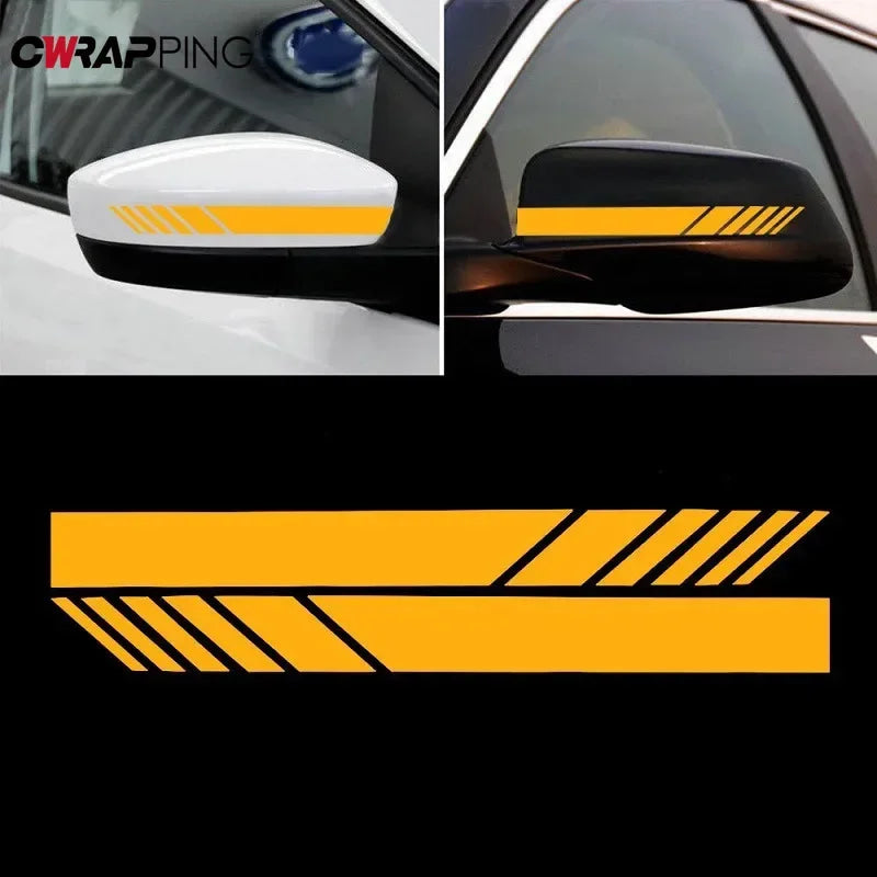 Pegatinas de rayas para espejo retrovisor de coche, calcomanías de vinilo reflectantes, decoración de moda, pegatina impermeable, accesorios exteriores