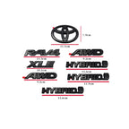 8 piezas de cubiertas ABS para RAV4, compatibles con Toyota RAV4 XLE AWD 2019-2023, en negro mate mixto, con emblema superpuesto
