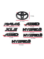 8 piezas de cubiertas ABS para RAV4, compatibles con Toyota RAV4 XLE AWD 2019-2023, en negro mate mixto, con emblema superpuesto