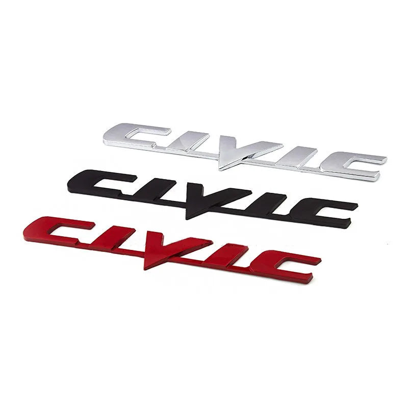 3D Metal Ivtec Letter Emblem Badge Decal Car Styling For Honda Civic Logo Car Rear Tail Trunk Stickers Decals Auto Accessories