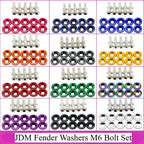 JDM Fender Washers M6 Bolt Set Car Modification Gasket Screw Fender Bumper Engine Aluminum Concave Screws Hex Fastener for Honda