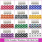 JDM Fender Washers M6 Bolt Set Car Modification Gasket Screw Fender Bumper Engine Aluminum Concave Screws Hex Fastener for Honda
