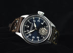 HRUODLAND Pilot Watch for Men BGW-9 Luminous Mechanical Wristwatch 316L Stainless Steel Sapphire Glass 10ATM Waterproof F016