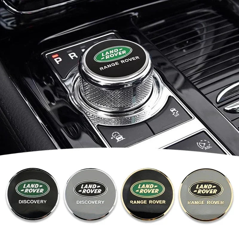 Shift Knob Decoration Metal Cover Car Console Button Sticker For Land Rover Discovery 2 3 4 Range Rover Freelander SV SVR Velar