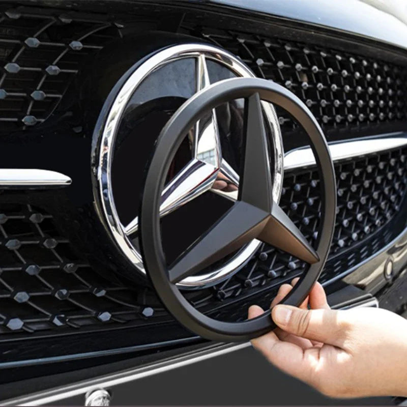 ABS Car Front Grille Badge Decal Cover Emblem for Mercedes Benz W204 W205 W210 W211 GLA GLK GLC GLE Interior Mouldings QBT-BENC
