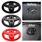 3D ABS Toyota Logo Car Emblem Steering Wheel Sticker For Toyota Hilux Prius Avensis Auris Verso Corolla Camry Auto Accessories